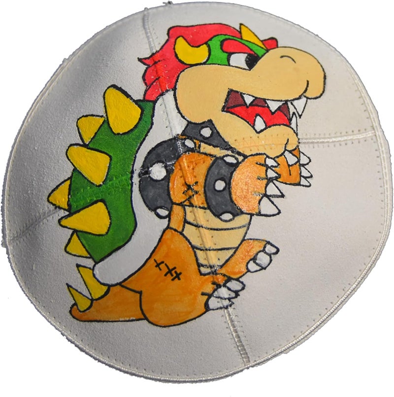 Hand-painted Kippah (Yarmulke) with the Mario's Archrival